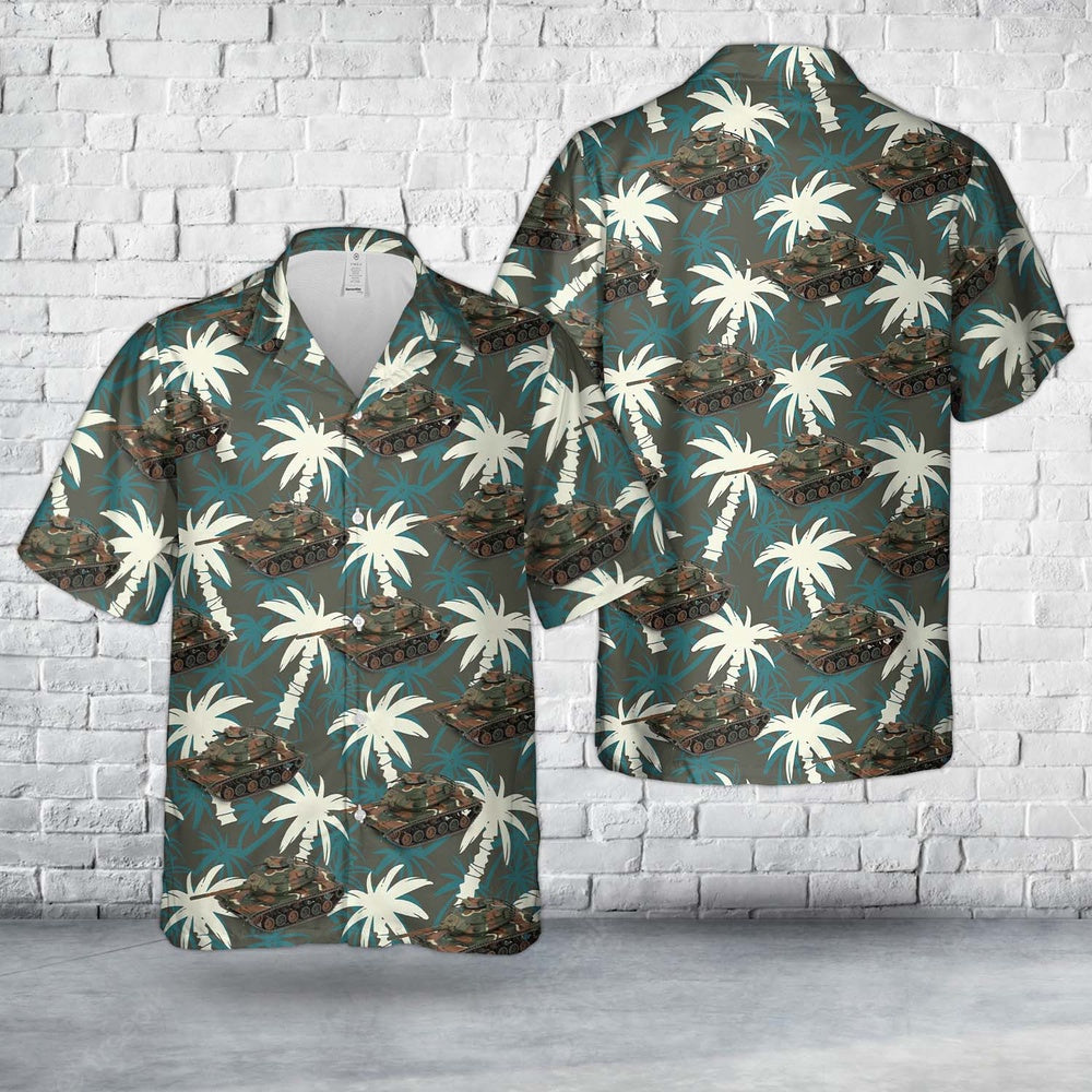 Army Hawaiian Shirt, M60A3 Patton Tank 5Th Infantry Division Us Army Reforger Germany 1985 Hawaiian Shirt, Military Aloha Shirts