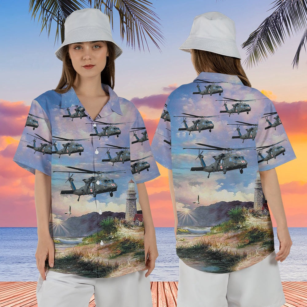 Army Hawaiian Shirt, Sikorsky Uh-60 Blackhawk Medevac Us Army Helicopter Hawaiian Shirt For Women, Military Aloha Shirts