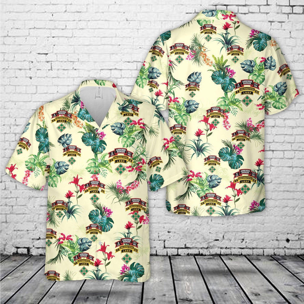 Army Hawaiian Shirt, US Army Company K (RANGER), 75TH Infantry (Airborne) Hawaiian Shirt, Veteran Hawaiian Shirts