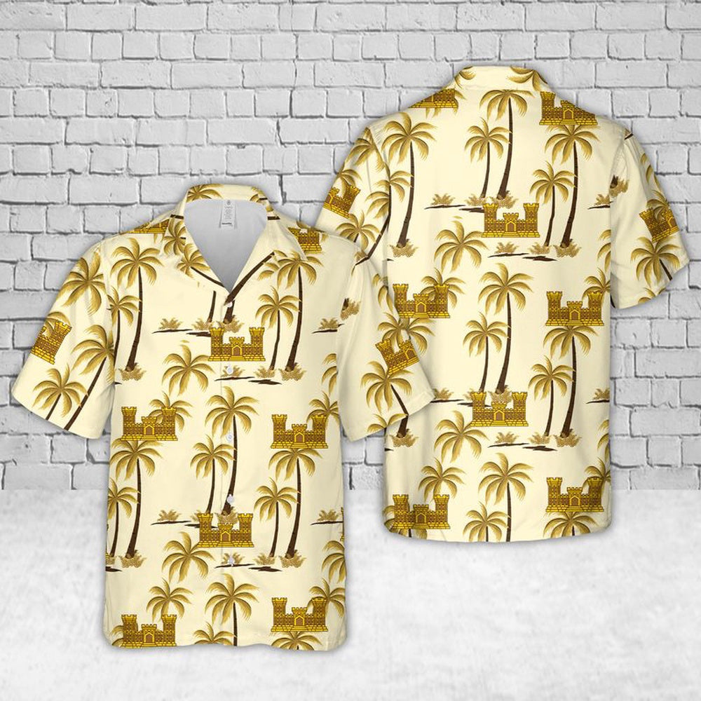 Army Hawaiian Shirt, US Army Corps of Engineers Hawaiian Shirt, Veteran Hawaiian Shirts