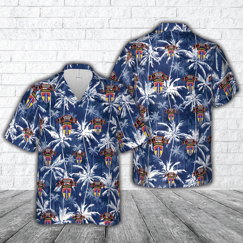 Army Hawaiian Shirt, US Army D Company (RANGER), 75th Infantry (AIRBORNE), 2nd Field Force Hawaiian Shirt, Veteran Hawaiian Shirts