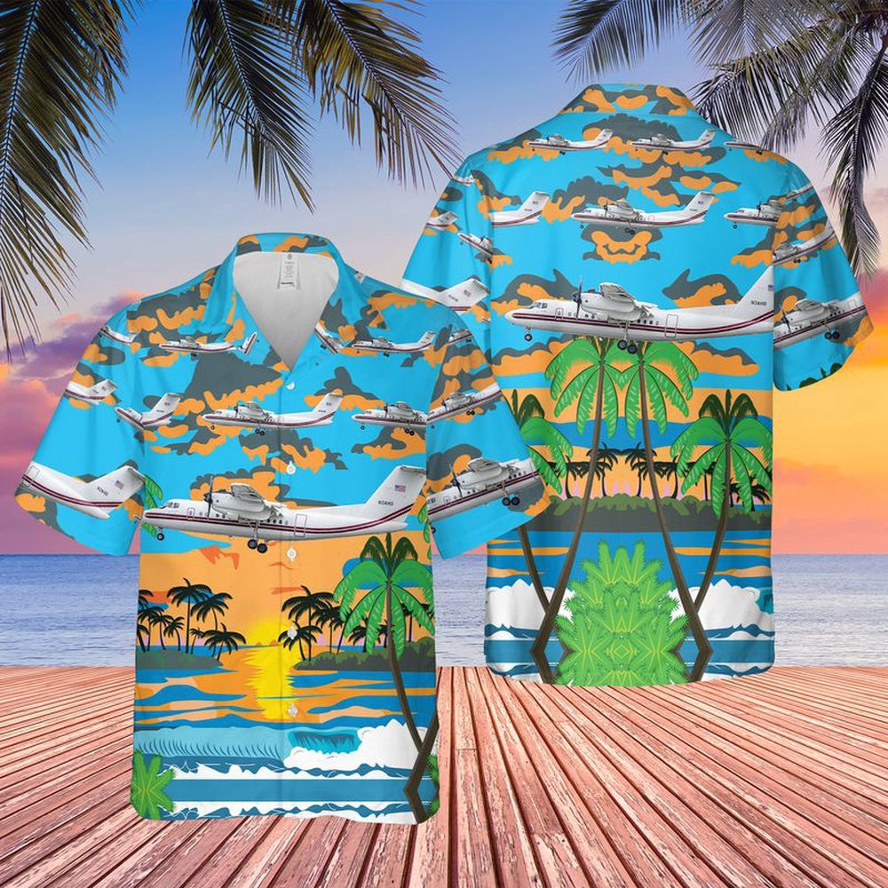 Army Hawaiian Shirt, US Army DeHavilland DHC-7-102 Dash 7 Hawaiian Shirt, Veteran Hawaiian Shirts