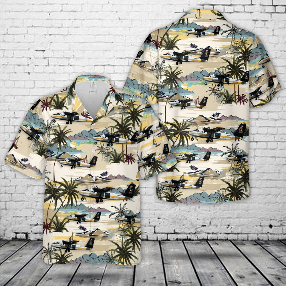 Army Hawaiian Shirt, US Army De Havilland Canada UV-18A Twin Otter (DHC-6-300) Hawaiian Shirt, Veteran Hawaiian Shirts