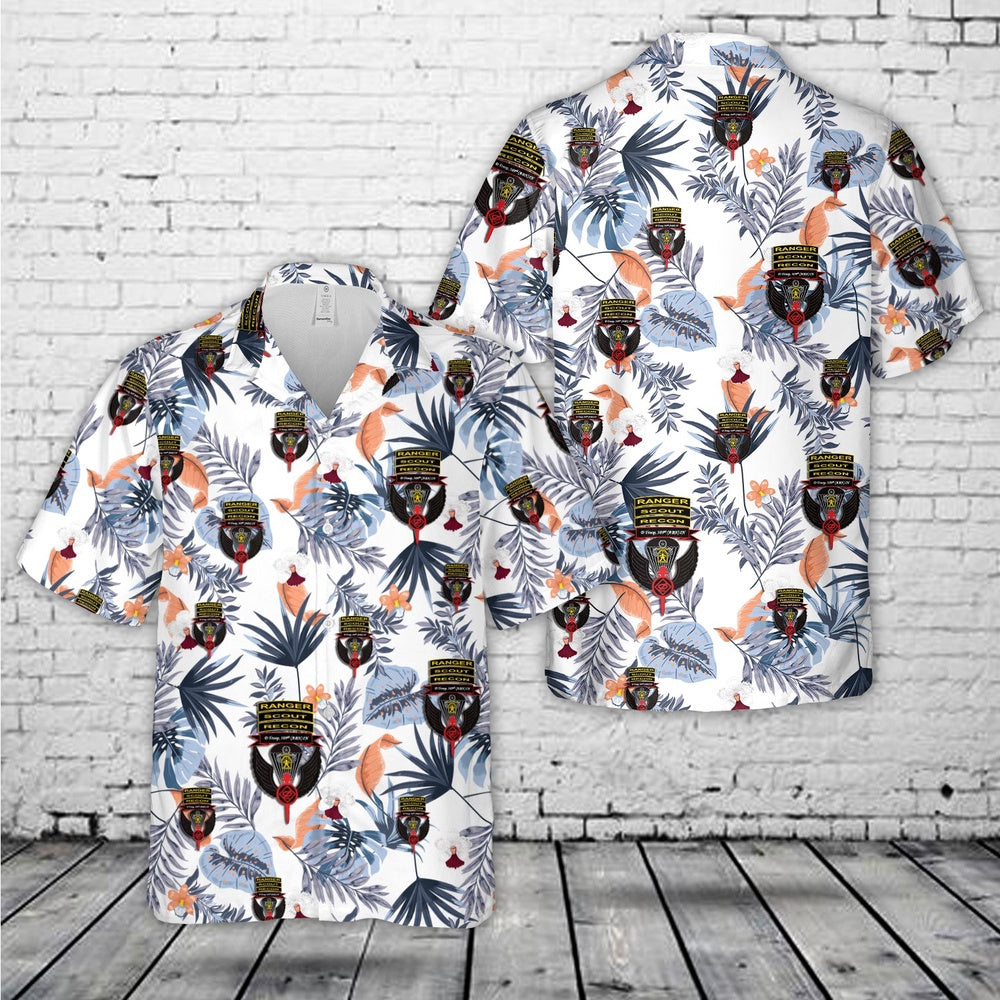 Army Hawaiian Shirt, US Army Delta Troop 1-509th Hawaiian Shirt, Veteran Hawaiian Shirts