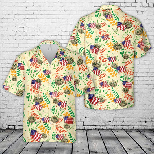 Army Hawaiian Shirt, US Army Drill Sergeant Identification Badge Hawaiian Shirt, Veteran Hawaiian Shirts