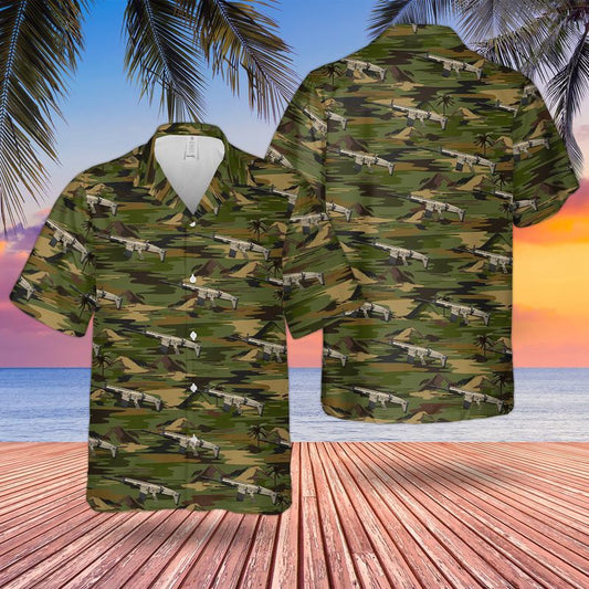 Army Hawaiian Shirt, US Army FN Mk.17 SCAR-H Hawaiian Shirt, Veteran Hawaiian Shirts