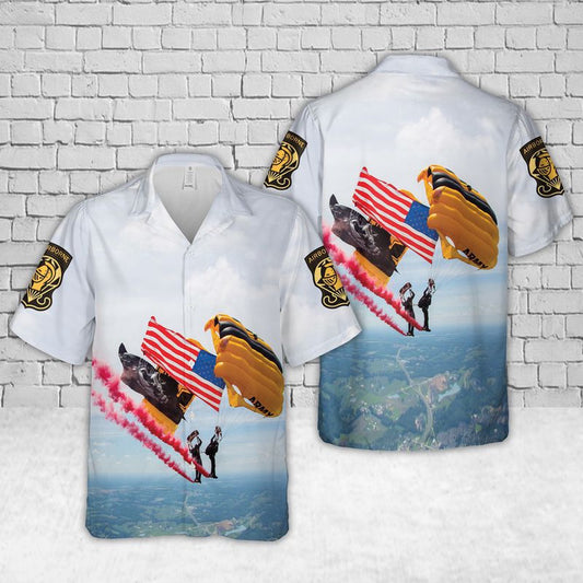 Army Hawaiian Shirt, US Army Golden Knights Air Show Hawaiian Shirt, Veteran Hawaiian Shirts