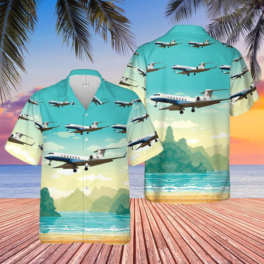 Army Hawaiian Shirt, US Army Gulfstream C-37B Hawaiian Shirt, Veteran Hawaiian Shirts