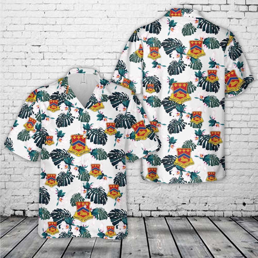 Army Hawaiian Shirt, US Army Illinois Army National Guard, 123rd Field Artillery Regiment (123rd FAR) Hawaiian Shirt, Veteran Hawaiian Shirts