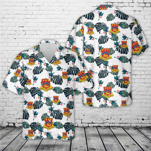 Army Hawaiian Shirt, US Army Illinois Army National Guard, 123rd Field Artillery Regiment (123rd FAR) Hawaiian Shirt, Veteran Hawaiian Shirts