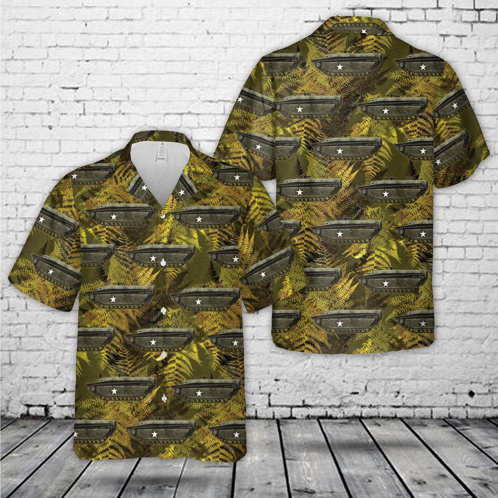 Army Hawaiian Shirt, US Army LVT-4 in 1944 Hawaiian Shirt, Veteran Hawaiian Shirts