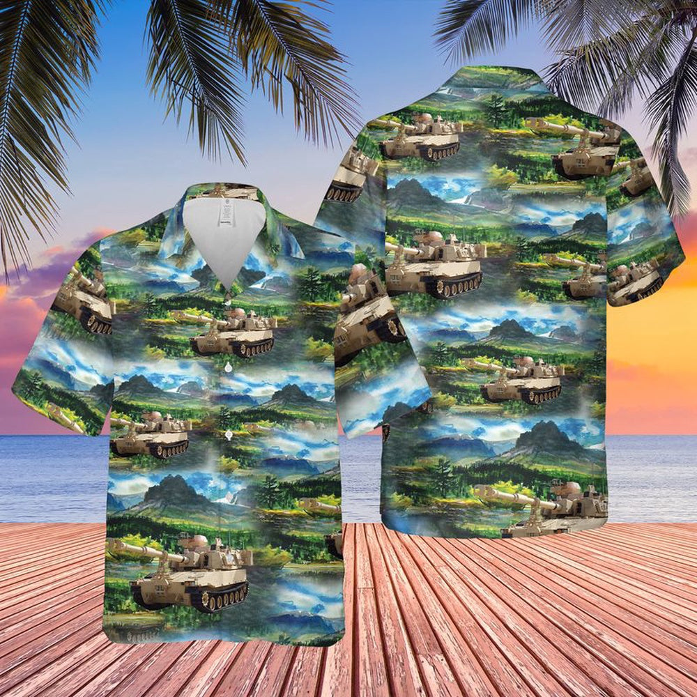 Army Hawaiian Shirt, US Army M109 Paladin Tank Hawaiian Shirt, Veteran Hawaiian Shirts