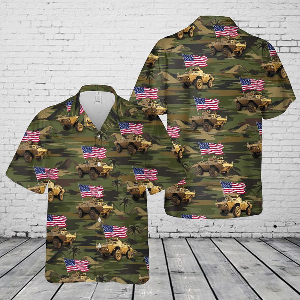 Army Hawaiian Shirt, US Army M1117 Armored Security Vehicle Hawaiian Shirt, Veteran Hawaiian Shirts