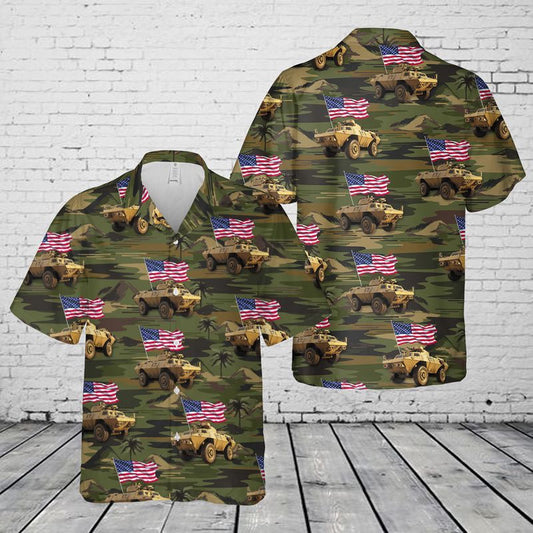 Army Hawaiian Shirt, US Army M1117 Armored Security Vehicle Hawaiian Shirt, Veteran Hawaiian Shirts