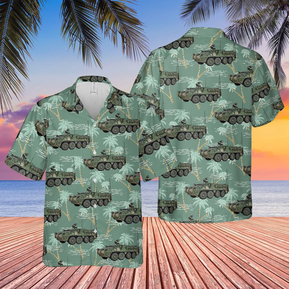 Army Hawaiian Shirt, US Army M1126 Stryker Infantry Carrier Vehicle (ICV) Hawaiian Shirt, Veteran Hawaiian Shirts