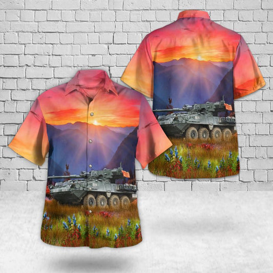 Army Hawaiian Shirt, US Army M1128 Mobile Gun System (MGS) Hawaiian Shirt, Veteran Hawaiian Shirts