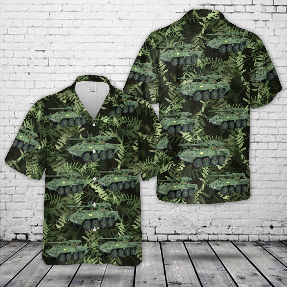 Army Hawaiian Shirt, US Army M1128 Stryker MGS Hawaiian Shirt, Veteran Hawaiian Shirts
