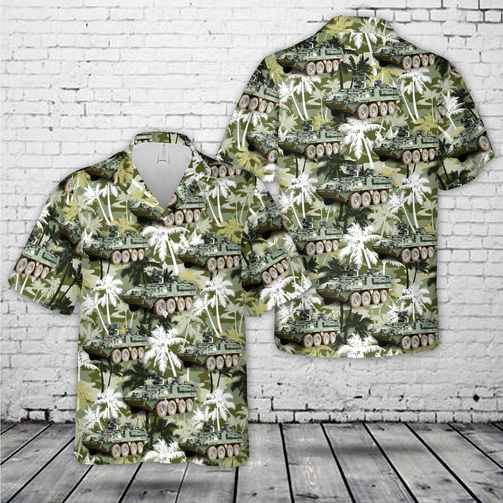 Army Hawaiian Shirt, US Army M1130 Stryker Command Vehicle Hawaiian Shirt, Veteran Hawaiian Shirts
