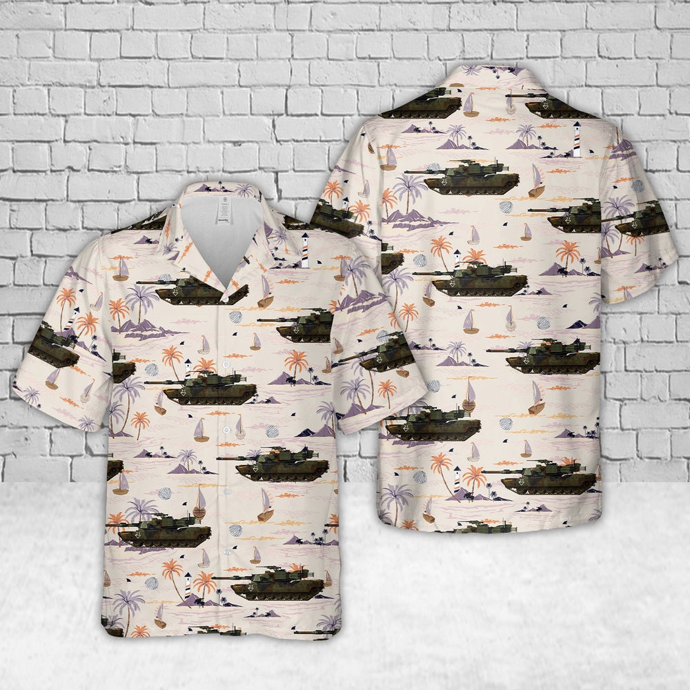 Army Hawaiian Shirt, US Army M1A1 HA of the 4th Tang gun 3th platoon, A Company, 133 armor, in the 2000s Hawaiian Shirt, Veteran Hawaiian Shirts