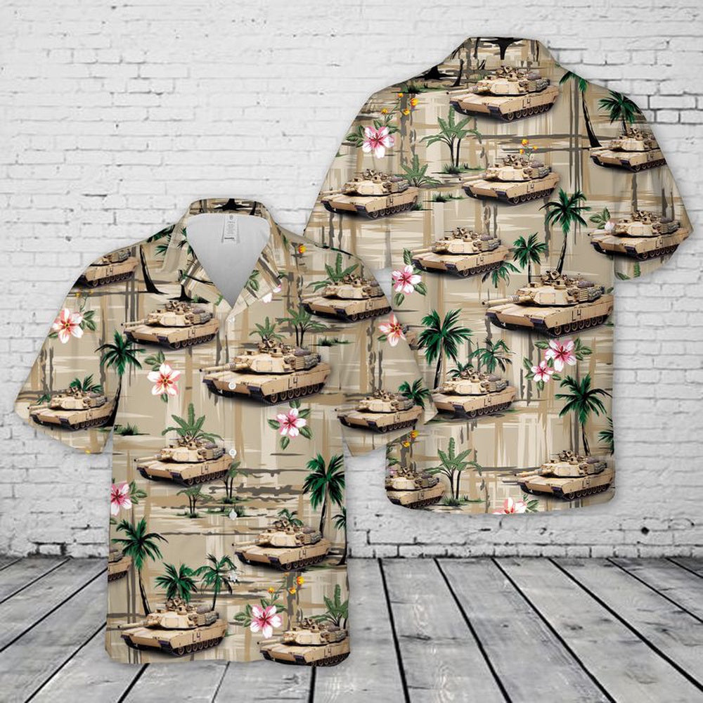 Army Hawaiian Shirt, US Army M1A2 Abrams Hawaiian Shirt, Veteran Hawaiian Shirts