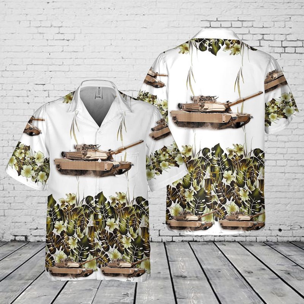 Army Hawaiian Shirt, US Army M1A2 Abrams Pocket Hawaiian Shirt, Veteran Hawaiian Shirts