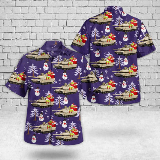 Army Hawaiian Shirt, US Army M1 Abrams Christmas Hawaiian Shirt, Veteran Hawaiian Shirts