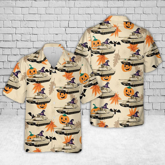 Army Hawaiian Shirt, US Army M1 Abrams Halloween Hawaiian Shirt, Veteran Hawaiian Shirts