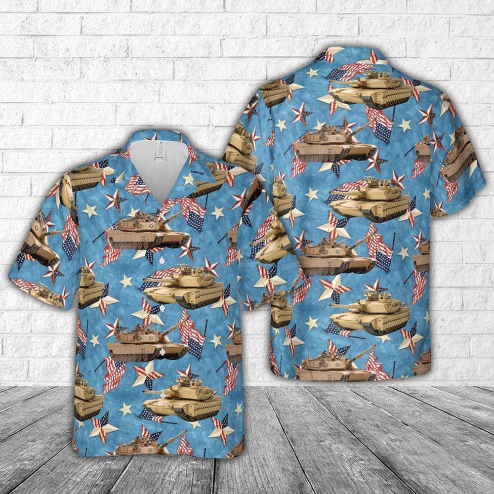 Army Hawaiian Shirt, US Army M1 Abrams Tank Hawaiian Shirt, Veteran Hawaiian Shirts