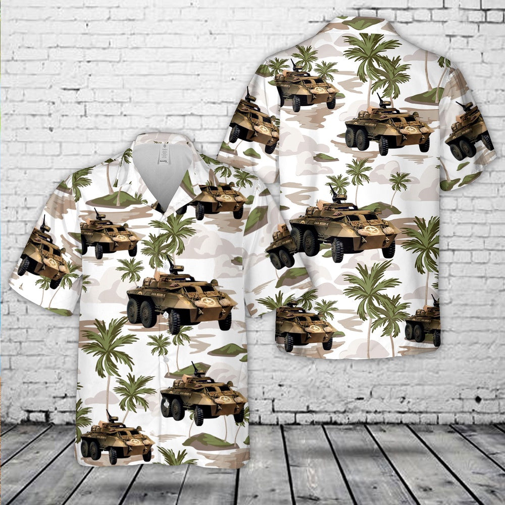 Army Hawaiian Shirt, US Army M20 Armored Utility Vehicle Hawaiian Shirt, Veteran Hawaiian Shirts