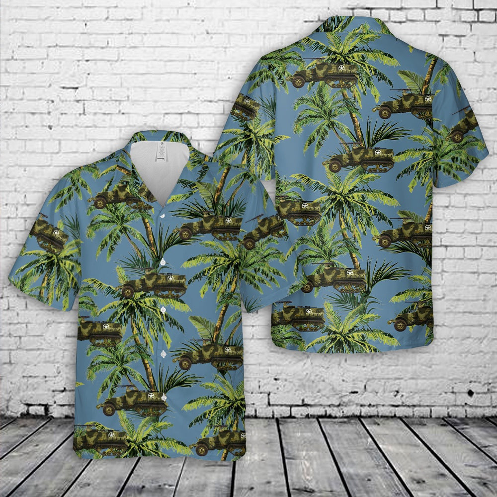 Army Hawaiian Shirt, US Army M2A1 with the M48 gun mount and cal.30 (7.62 mm) pintle mounts Hawaiian Shirt, Veteran Hawaiian Shirts