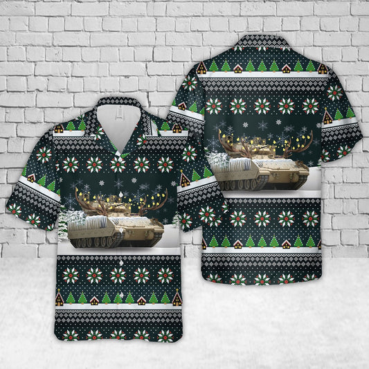 Army Hawaiian Shirt, US Army M2A3 Bradley Christmas Hawaiian Shirt, Veteran Hawaiian Shirts