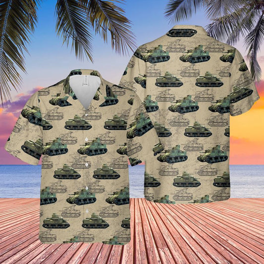Army Hawaiian Shirt, US Army M3 Lee Tank Hawaiian Shirt, Veteran Hawaiian Shirts