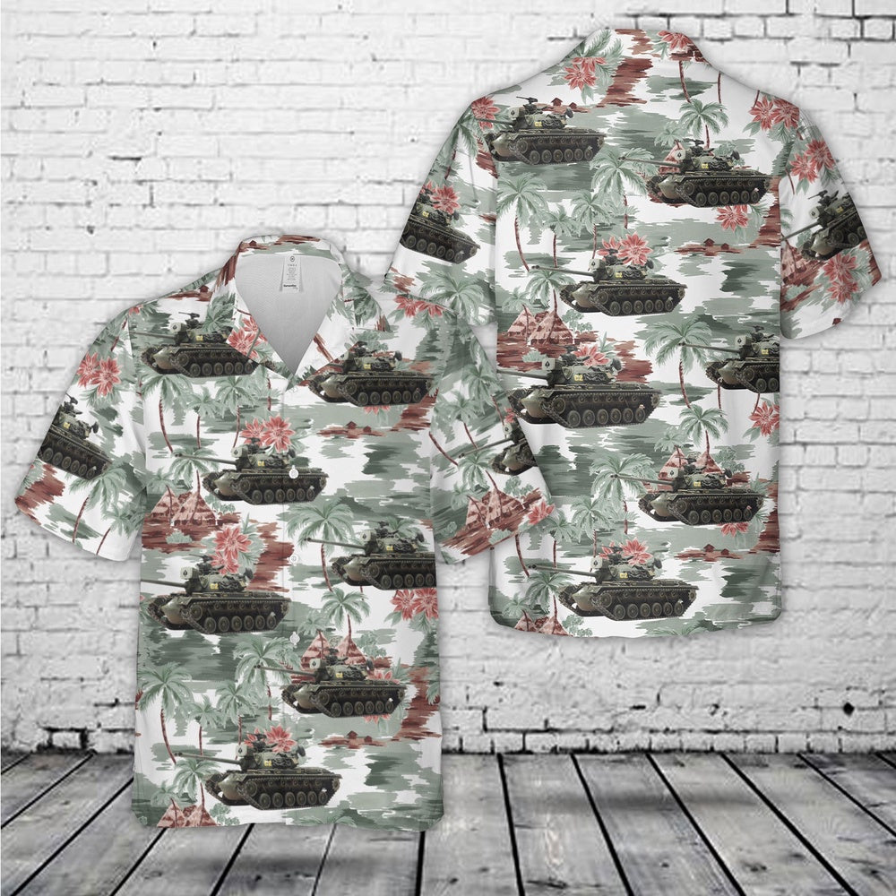 Army Hawaiian Shirt, US Army M48A2 combat ready Vietnam War Hawaiian Shirt, Veteran Hawaiian Shirts