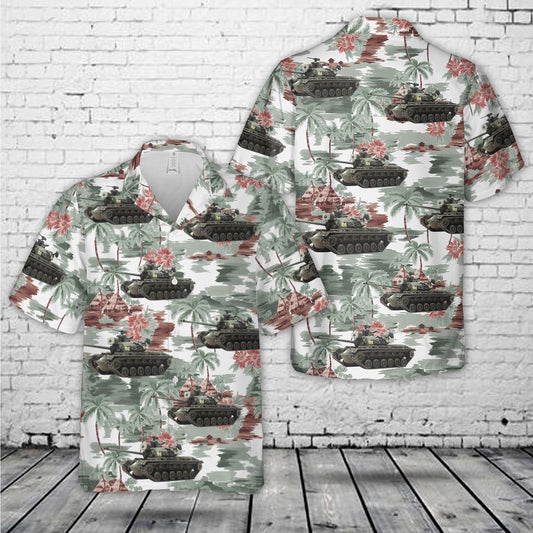 Army Hawaiian Shirt, US Army M48A2 combat ready Vietnam War Hawaiian Shirt, Veteran Hawaiian Shirts