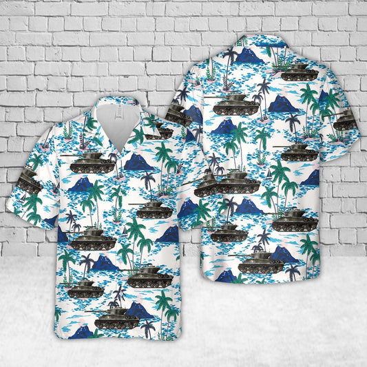 Army Hawaiian Shirt, US Army M4A3(76)W HVSS of the 41st Tank Battalion, 11th Armored Division Hawaiian Shirt, Veteran Hawaiian Shirts