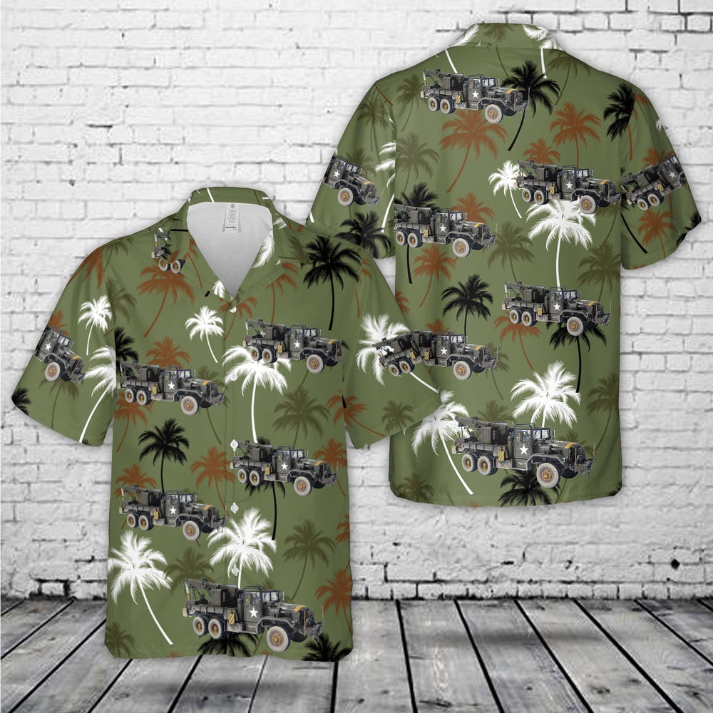 Army Hawaiian Shirt, US Army M534 Medium Wrecker Hawaiian Shirt, Veteran Hawaiian Shirts