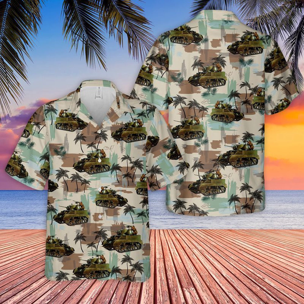 Army Hawaiian Shirt, US Army M5A1 Light Tank Hawaiian Shirt, Veteran Hawaiian Shirts