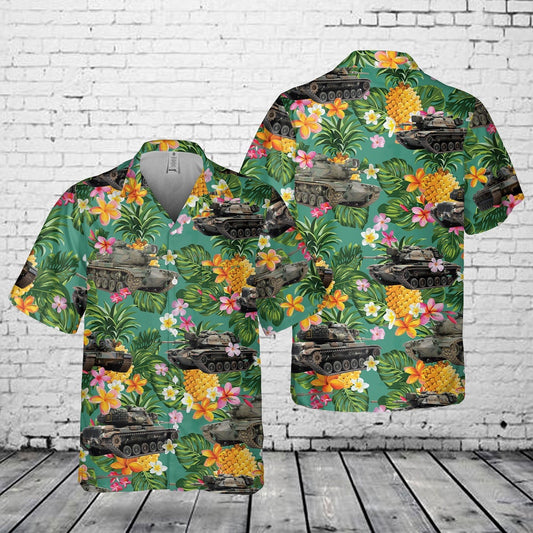 Army Hawaiian Shirt, US Army M60A1 Tank Pocket Hawaiian Shirt, Veteran Hawaiian Shirts