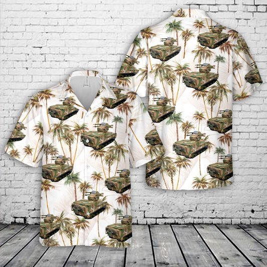 Army Hawaiian Shirt, US Army M730A1 Guided Missile Equipment Carrier Chaparral M730-50MEGS Hawaiian Shirt, Veteran Hawaiian Shirts