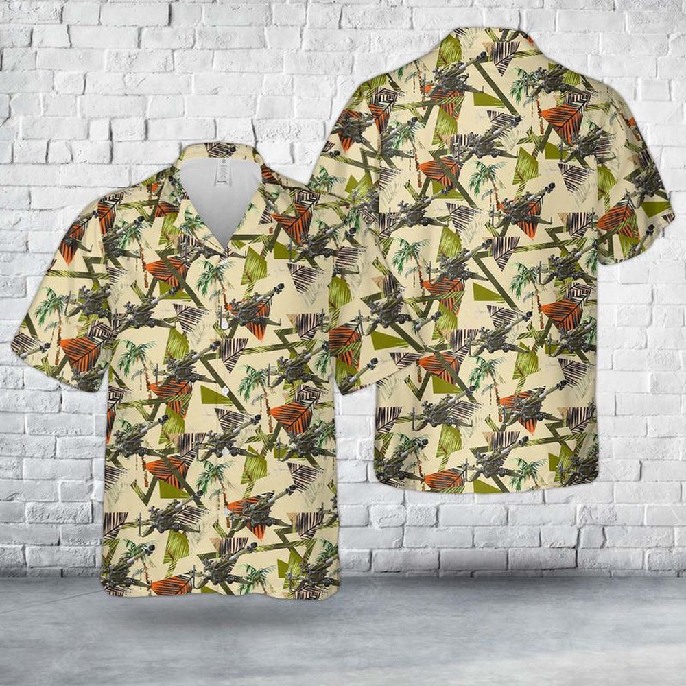 Army Hawaiian Shirt, US Army M777 Howitzer Hawaiian Shirt, Veteran Hawaiian Shirts
