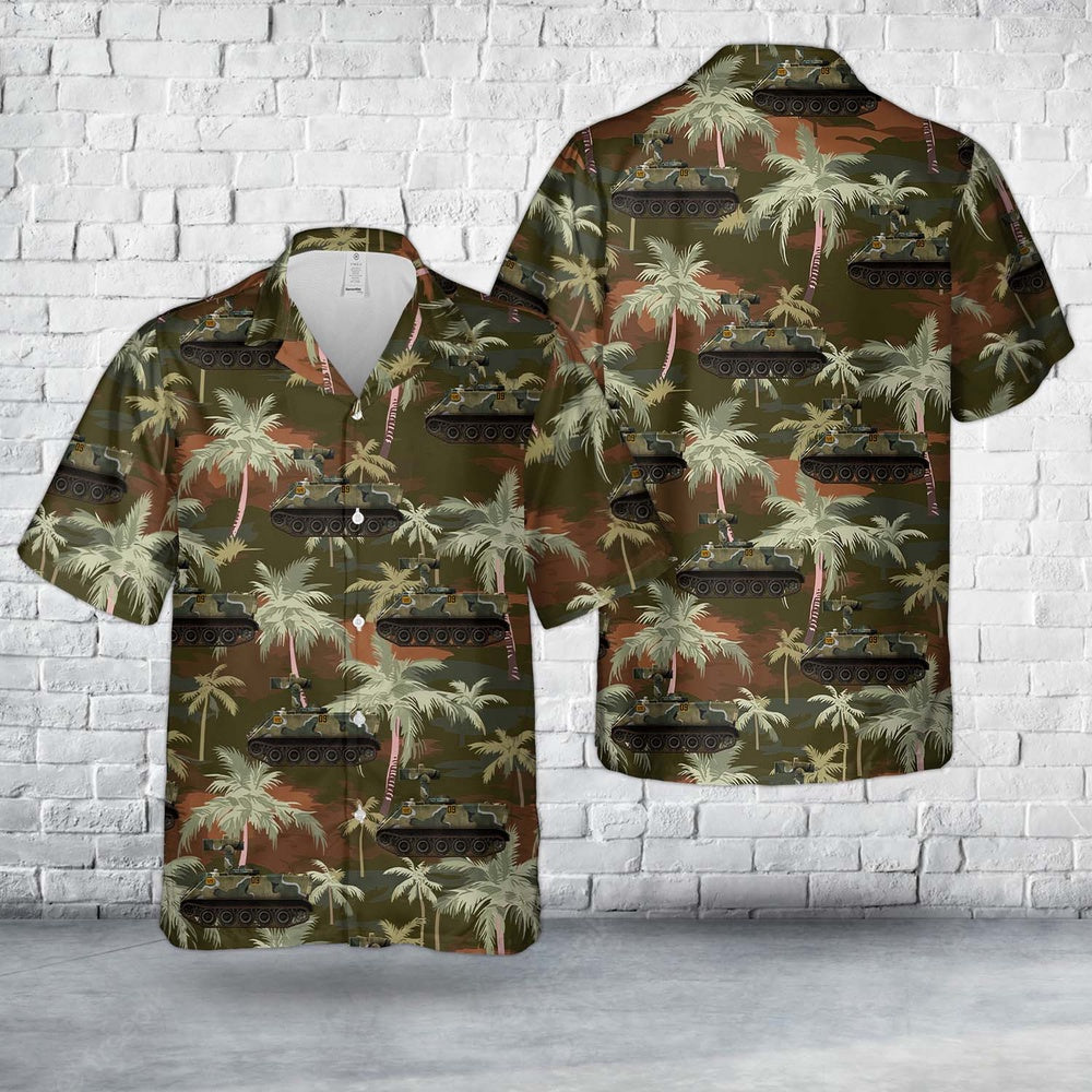 Army Hawaiian Shirt, US Army M901A1 Hammer TOW launcher Tank Hunter Hawaiian Shirt, Veteran Hawaiian Shirts