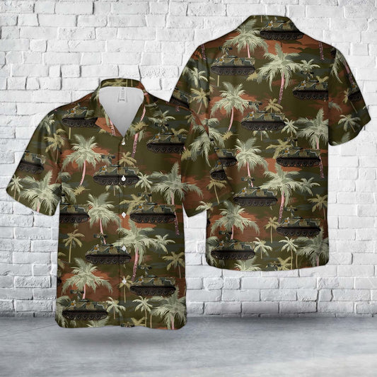 Army Hawaiian Shirt, US Army M901A1 Hammer TOW launcher Tank Hunter Hawaiian Shirt, Veteran Hawaiian Shirts