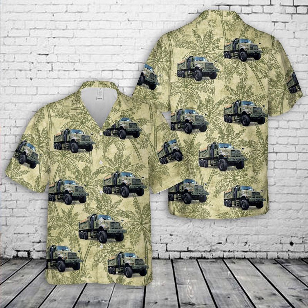 Army Hawaiian Shirt, US Army Mack Defense M917A3 Heavy Dump Trucks (HDTs) Hawaiian Shirt, Veteran Hawaiian Shirts