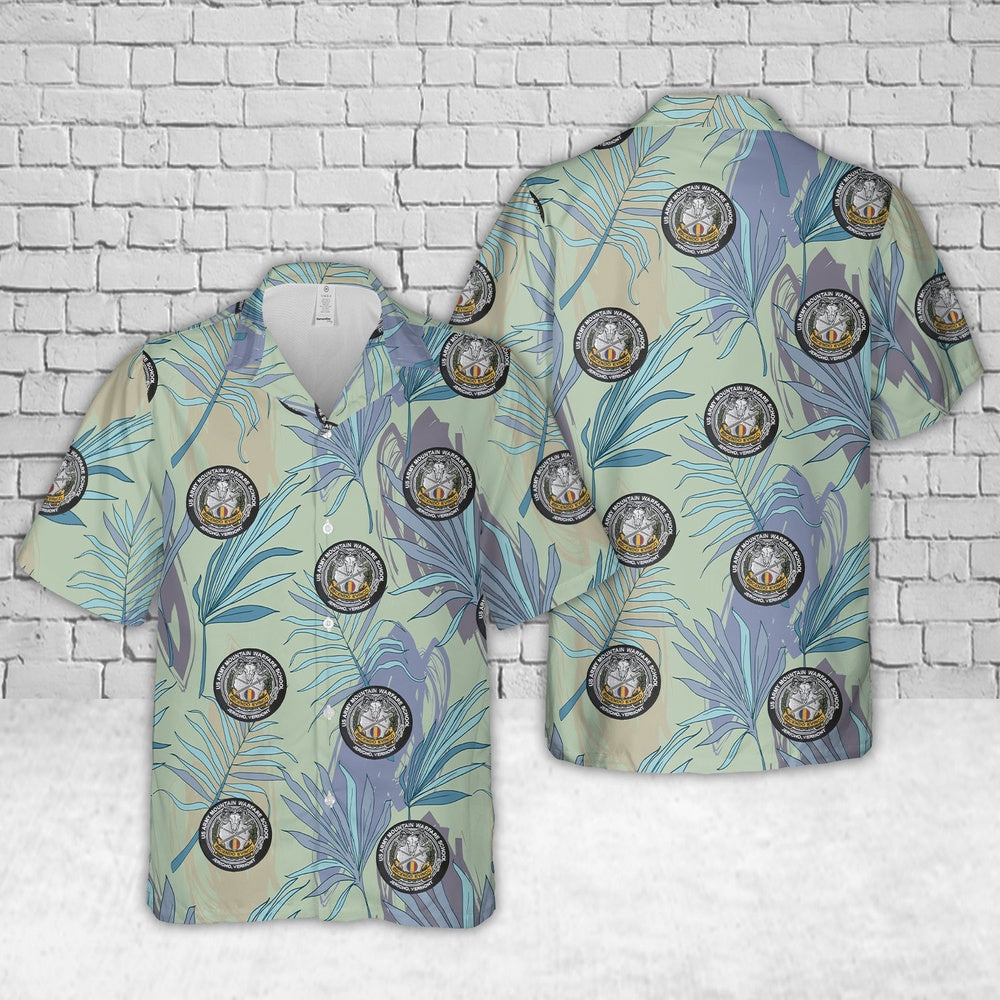 Army Hawaiian Shirt, US Army Mountain Warfare School Jericho, Vermont Hawaiian Shirt, Veteran Hawaiian Shirts