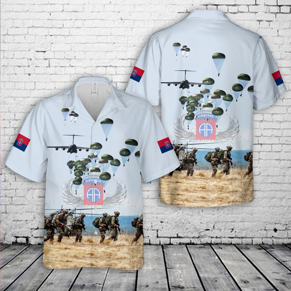 Army Hawaiian Shirt, US Army National Airborne Day, 82nd Airborne Division Hawaiian Shirt, Veteran Hawaiian Shirts