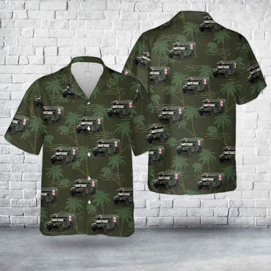 Army Hawaiian Shirt, US Army National Guard Humvee Military M997A3 Ambulance 2018 Hawaiian Shirt, Veteran Hawaiian Shirts
