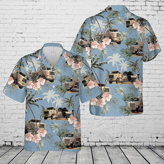 Army Hawaiian Shirt, US Army Oshkosh M1070 (M1070 Combo with M1A1) Hawaiian Shirt, Veteran Hawaiian Shirts