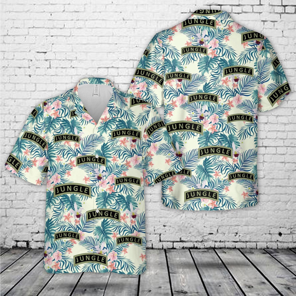 Army Hawaiian Shirt, US Army Pacific (USARPAC) Jungle Tab Hawaiian Shirt, Veteran Hawaiian Shirts