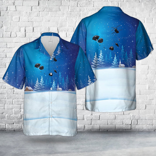 Army Hawaiian Shirt, US Army Paratroopers 12th Combat Aviation Brigade supports 173rd Christmas Hawaiian Shirt, Veteran Hawaiian Shirts