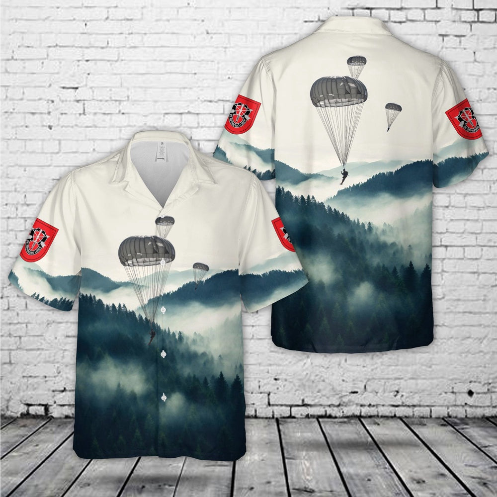 Army Hawaiian Shirt, US Army Paratroopers 7th Special Forces Group (Airborne) Parachute Hawaiian Shirt, Veteran Hawaiian Shirts